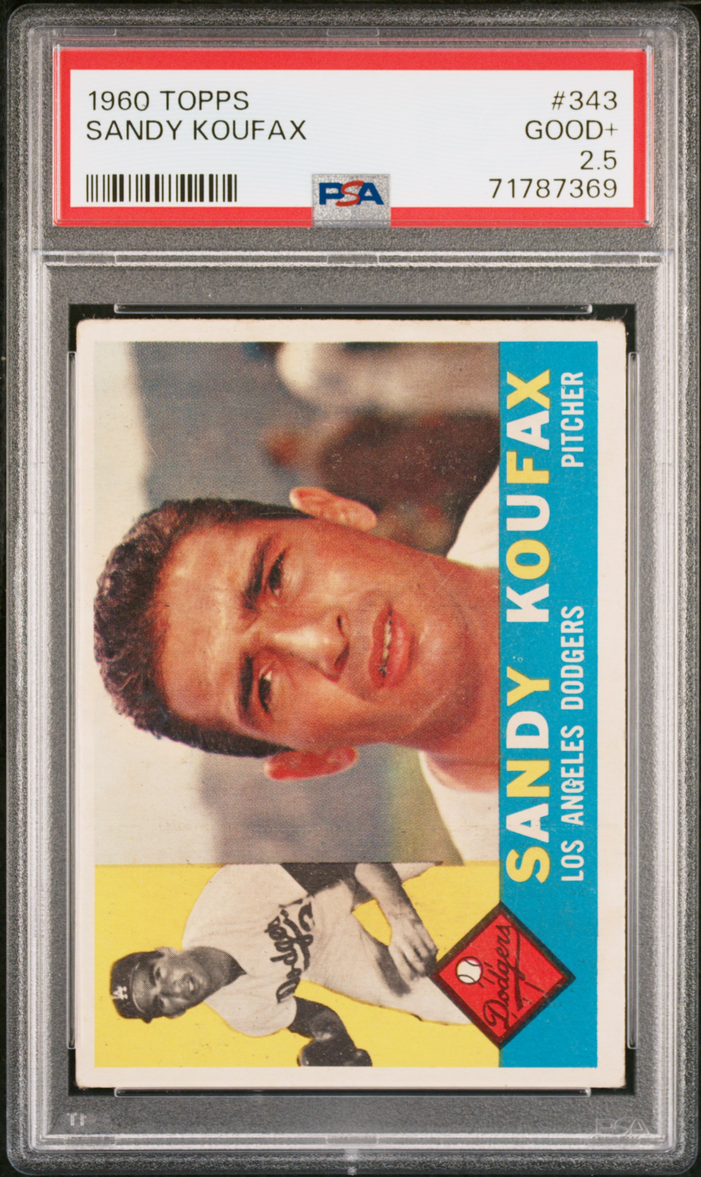 Sandy Koufax 1960 Topps Baseball Card #343 Graded PSA 2.5 71787369