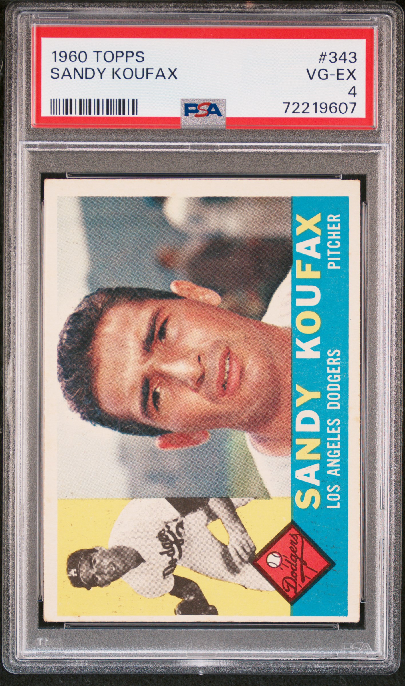 Sandy Koufax 1960 Topps Baseball Card #343 Graded PSA 4 72219607