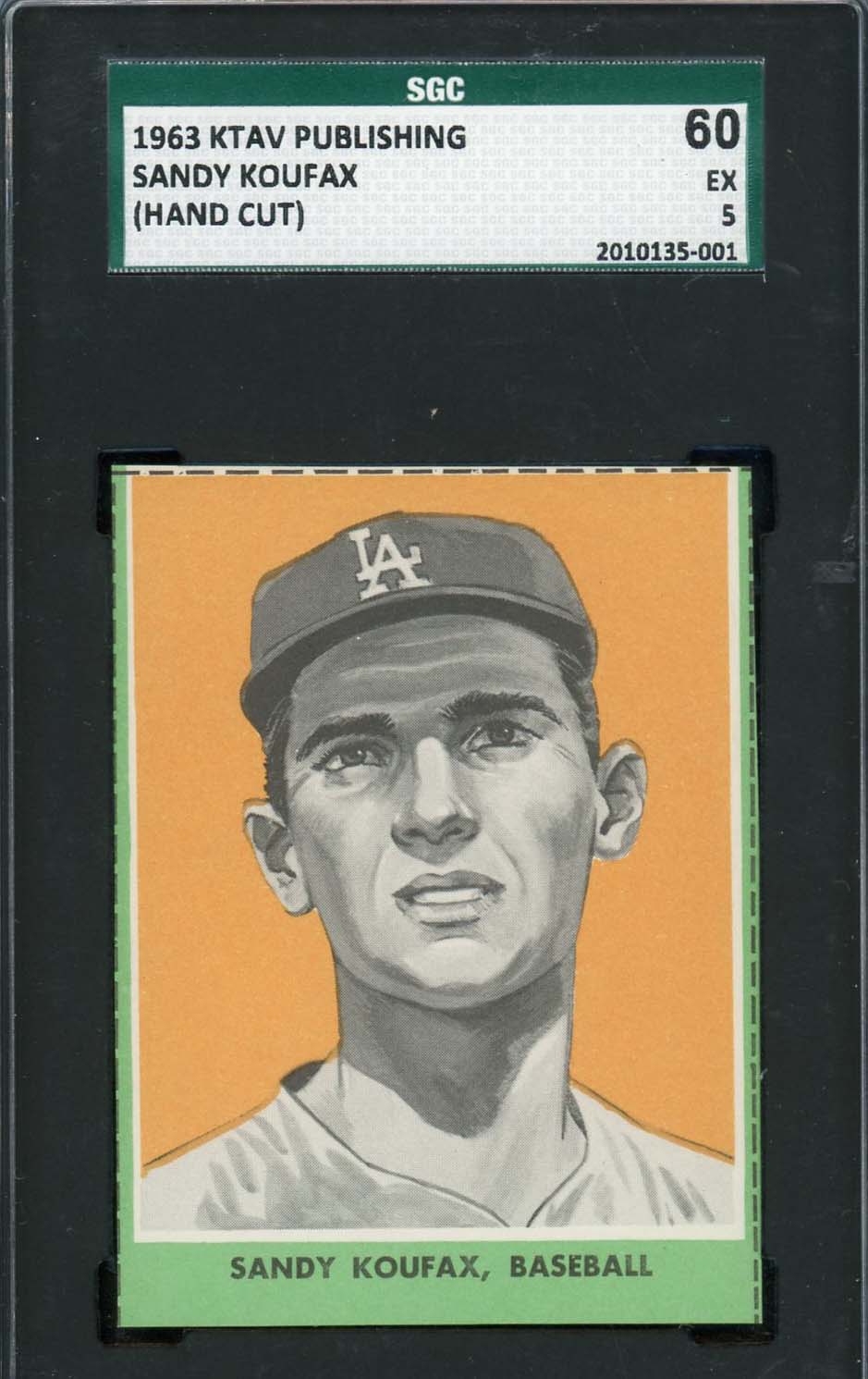 Sandy Koufax 1963 KTAV Publishing Jewish Baseball Card Graded SGC 5