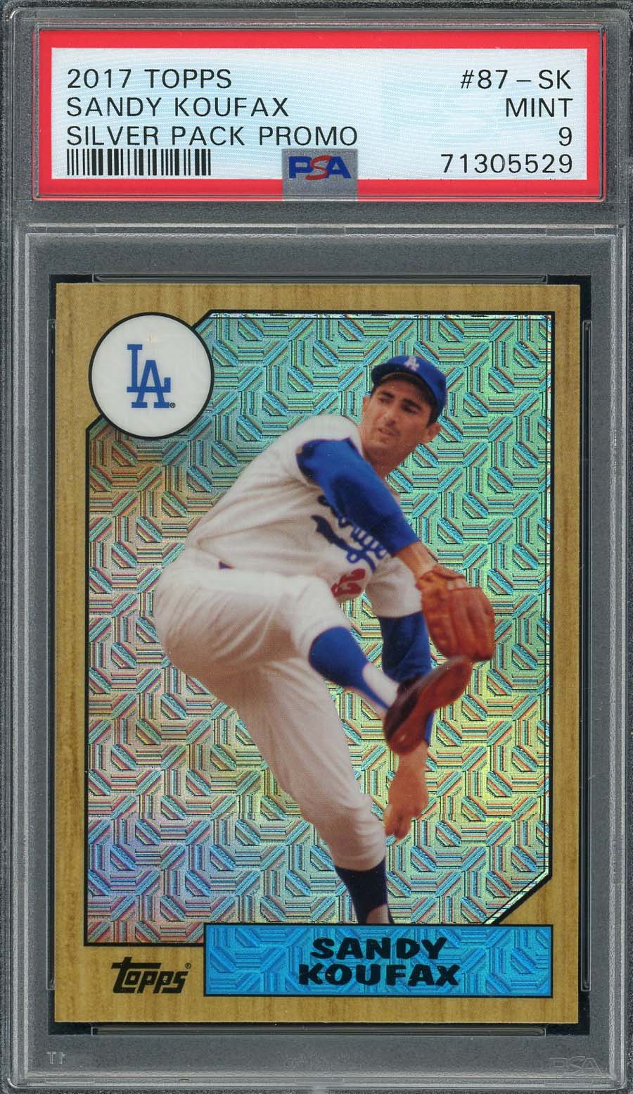 Sandy Koufax 2017 Topps Silver Pack Promo Baseball Card #87-SK Graded PSA 9