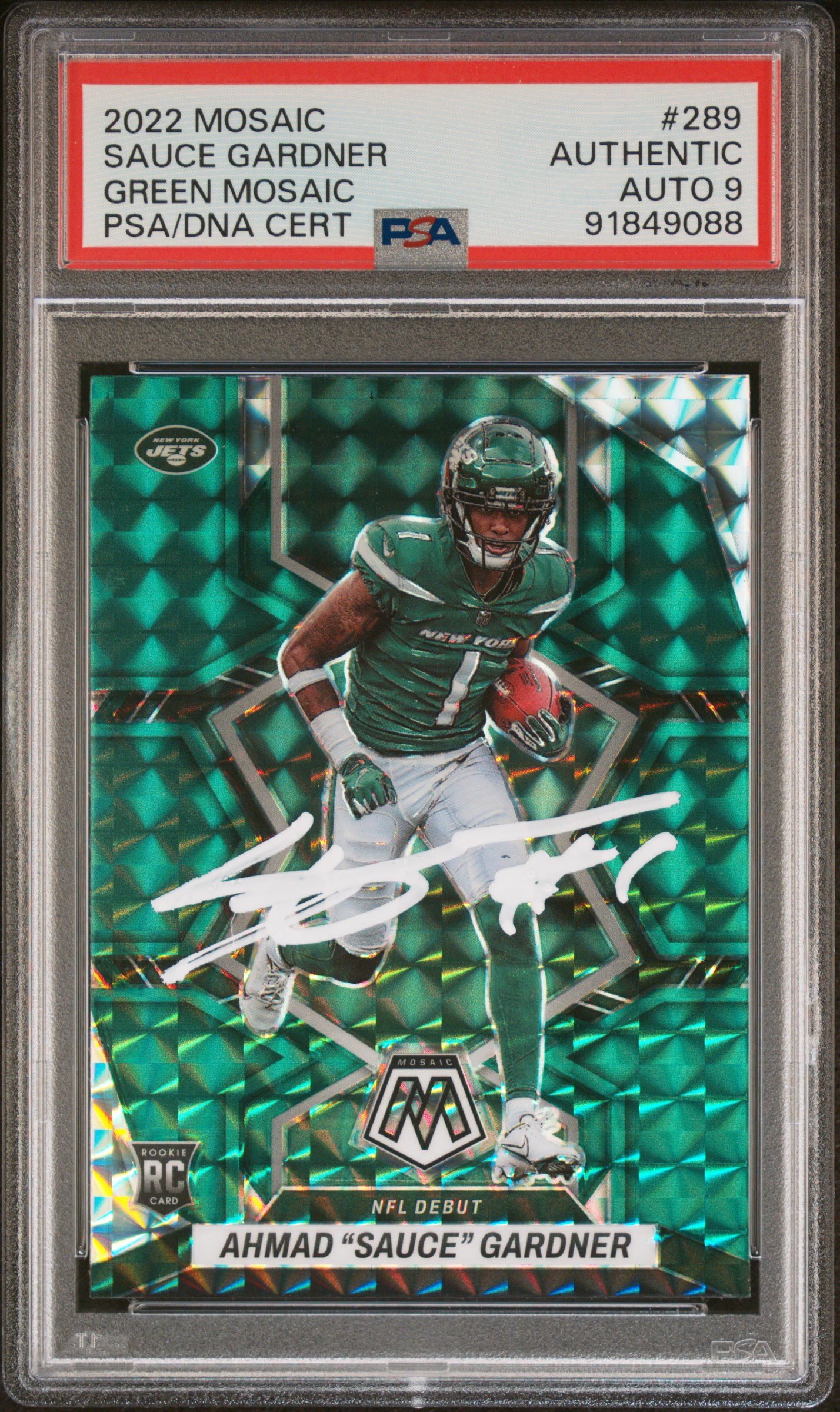 Sauce Gardner 2022 Panini Mosaic Green Signed Rookie Card #289 Auto PSA 9 849088