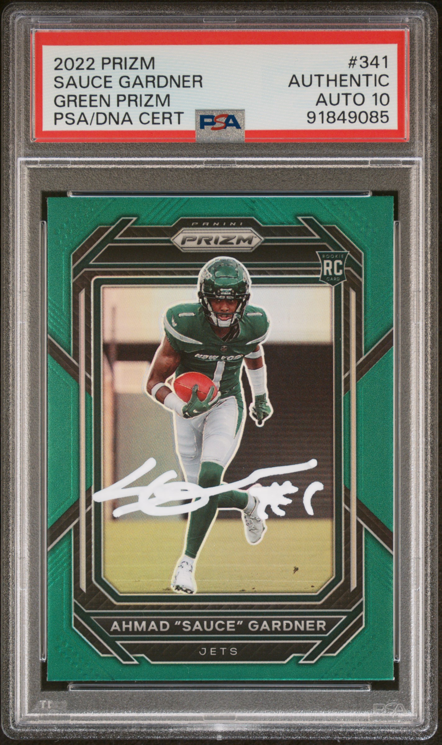 Sauce Gardner 2022 Panini Prizm Green Signed Rookie Card #341 Auto PSA 10 849085