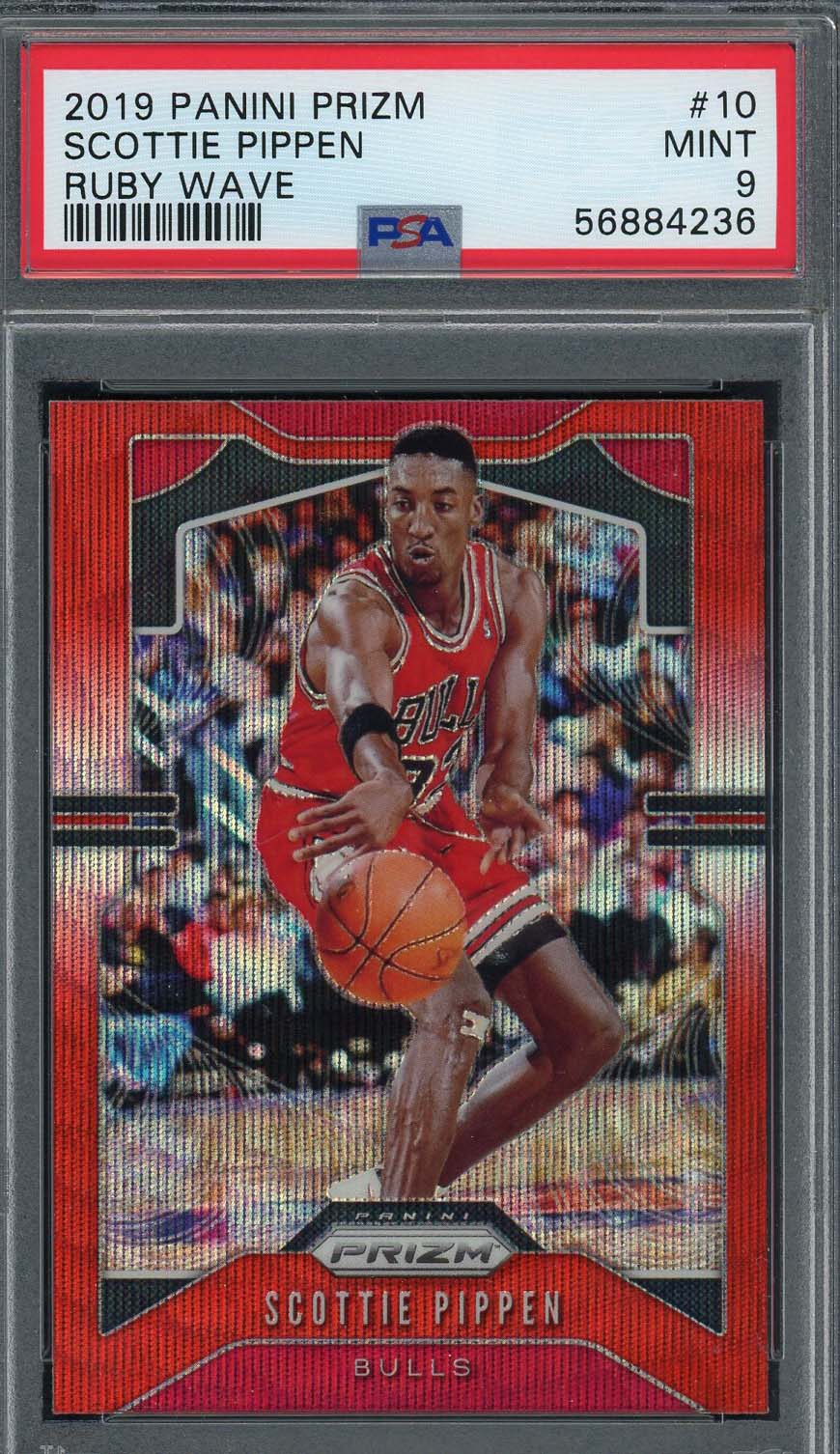 Scottie Pippen 2020 Panini Prizm Ruby Wave Basketball Card #10 Graded PSA 9 Scottie Pippen 2020 Panini Prizm Ruby Wave Basketball Card #10 Graded PSA 9