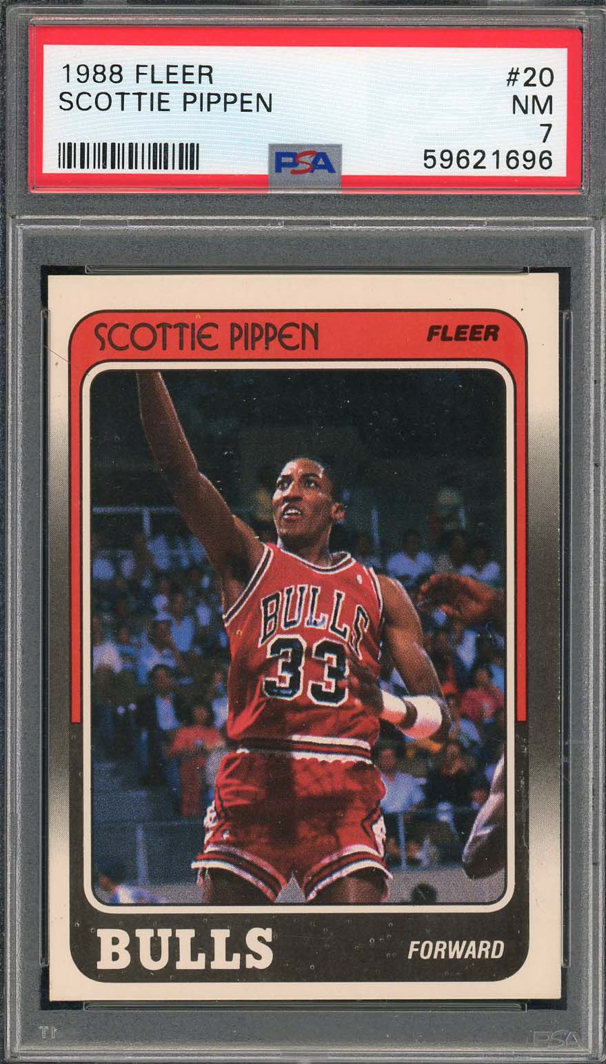 Scottie Pippen 1988 Fleer Basketball Rookie Card RC #20 Graded PSA 7