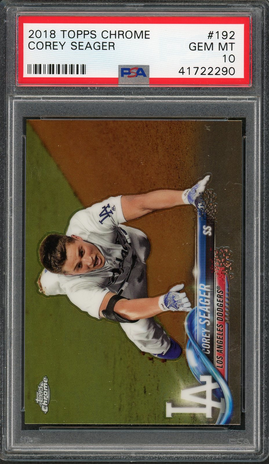 Corey Seager 2018 Topps Chrome Baseball Card #192 Graded PSA 10 GEM MINT