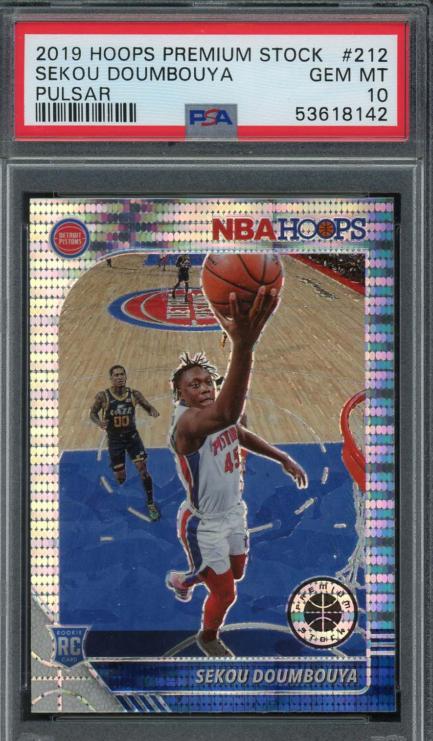 Sekou Doumbouya 2019 Panini Hoops Premium Stock Pulsar Rookie Card #212 PSA 10 Sekou Doumbouya 2019 Panini Hoops Premium Stock Pulsar Rookie Card #212 PSA 10