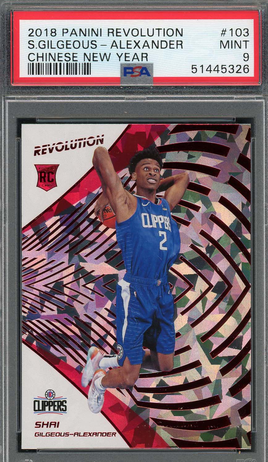 Shai Gilgeous-Alexander 2018 Panini Revolution Rookie Card #103 PSA 9