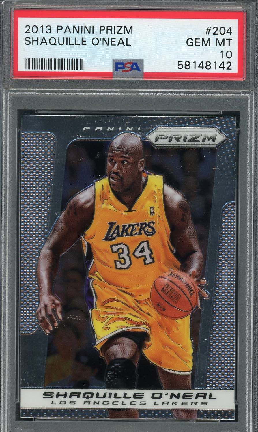 Shaquille O'Neal 2013 Panini Prizm Basketball Card #204 Graded PSA 10 Shaquille O'Neal 2013 Panini Prizm Basketball Card #204 Graded PSA 10