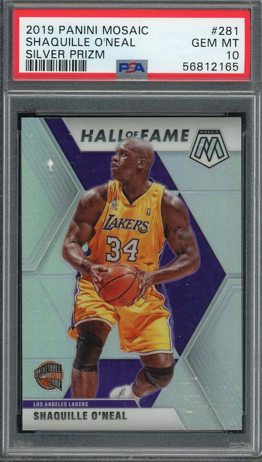 Shaquille O'Neal 2019 Panini Mosaic Silver Prizm Card #281 Graded PSA 10 Shaquille O'Neal 2019 Panini Mosaic Silver Prizm Card #281 Graded PSA 10