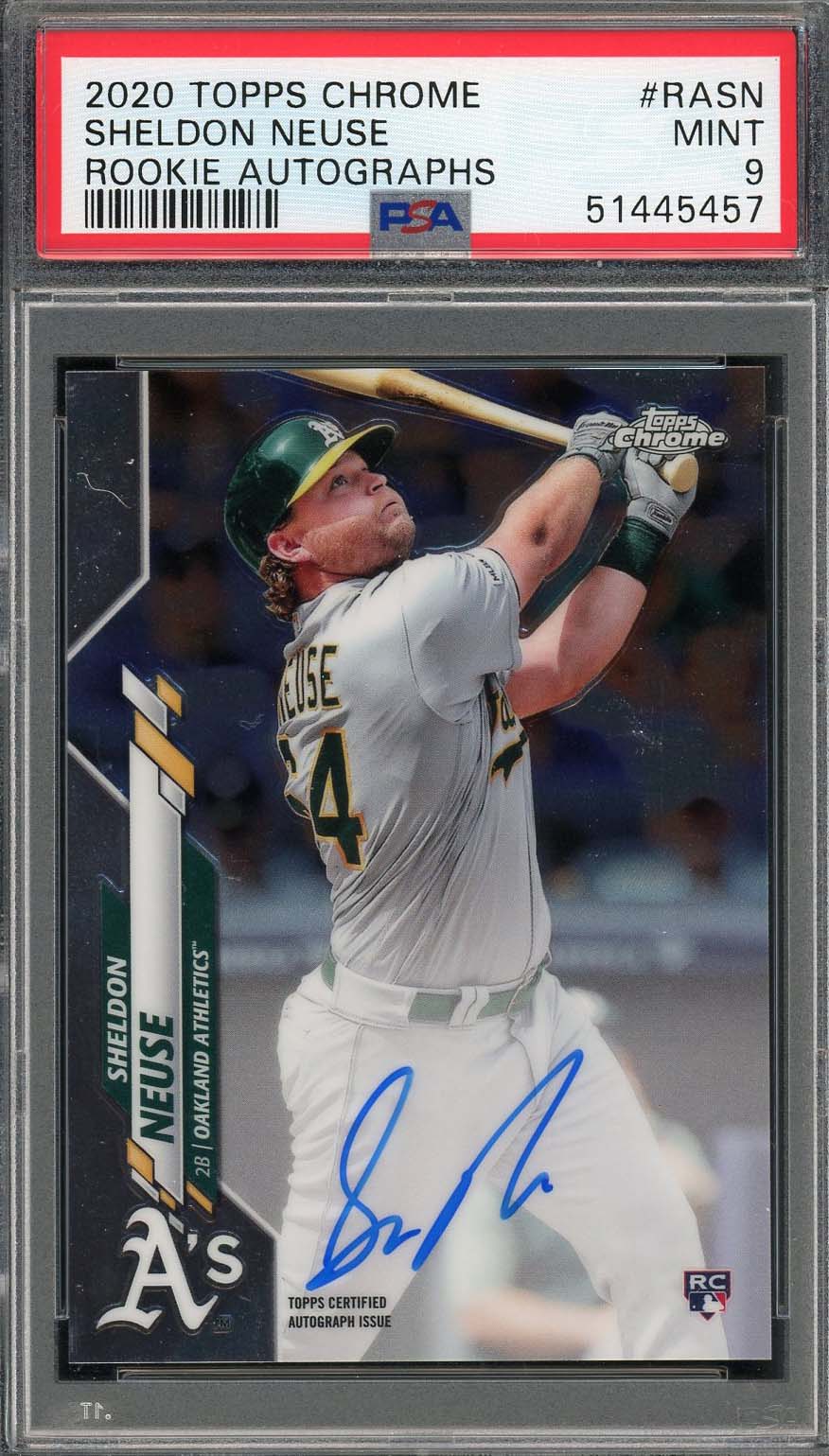 Sheldon Neuse 2020 Topps Chrome Rookie Autographs Card #RASN PSA 9