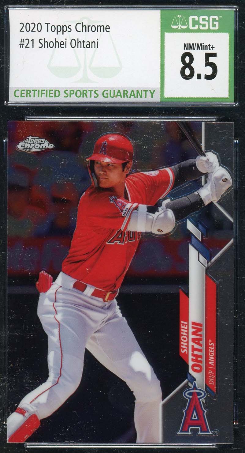 Shohei Ohtani 2020 Topps Chrome Baseball Card #21 Graded CSG 8.5