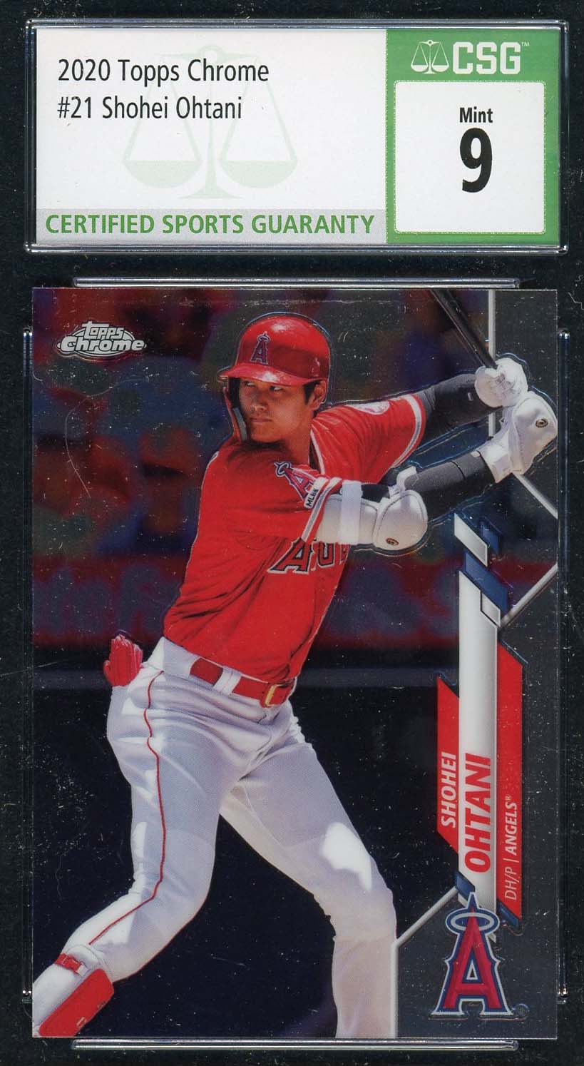 Shohei Ohtani 2020 Topps Chrome Baseball Card #21 Graded CSG 9
