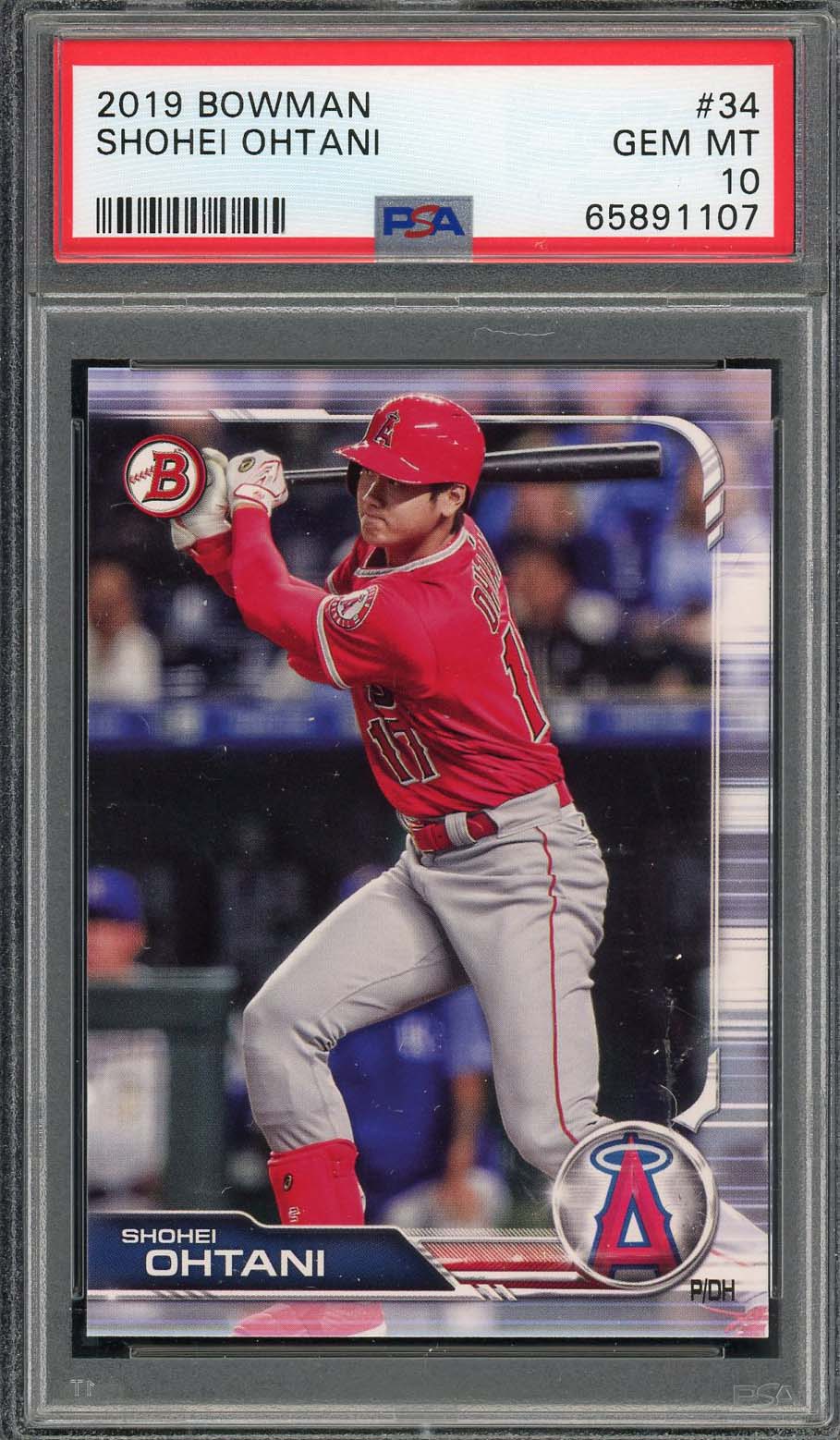 Shohei Ohtani 2019 Bowman Baseball Card #34 Graded PSA 10