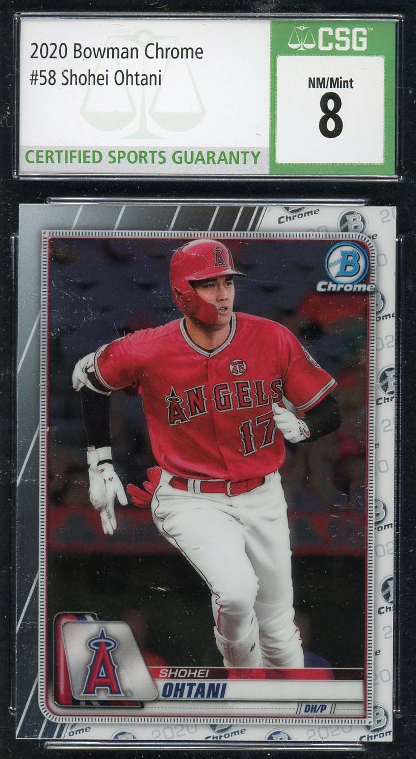 Shohei Ohtani 2020 Bowman Chrome Baseball Card #58 Graded CSG 8