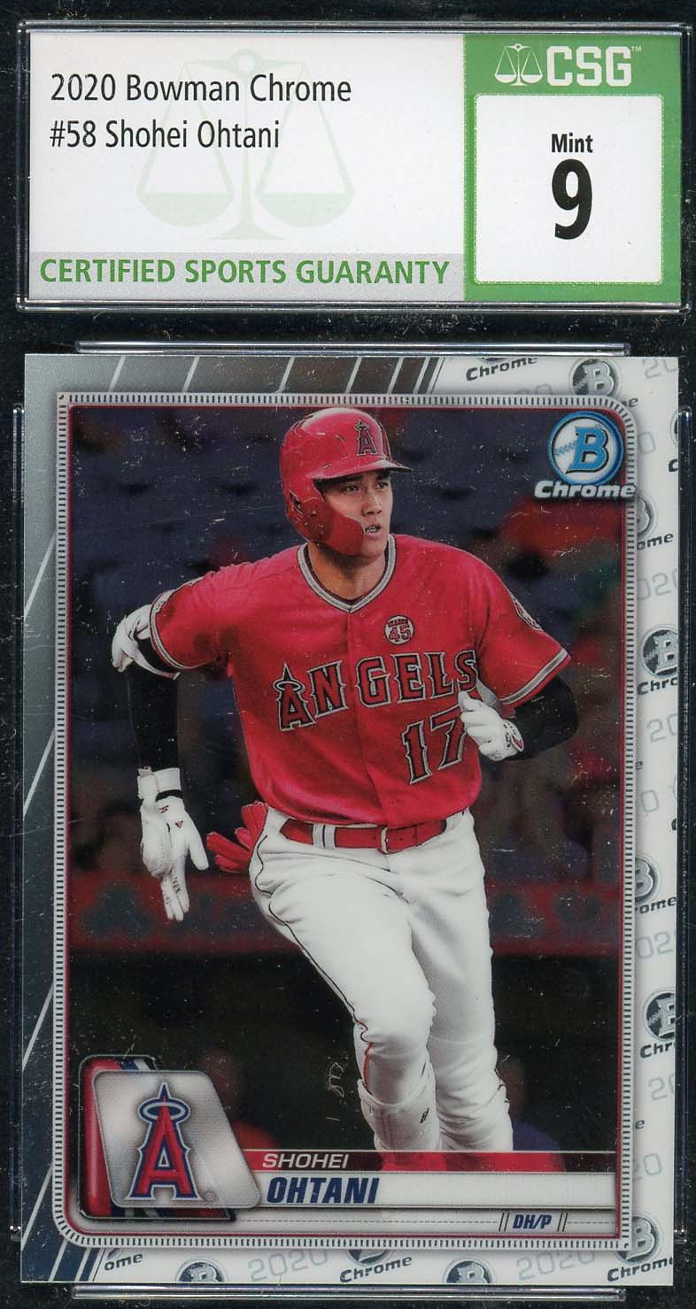 Shohei Ohtani 2020 Bowman Chrome Baseball Card #58 Graded CSG 9
