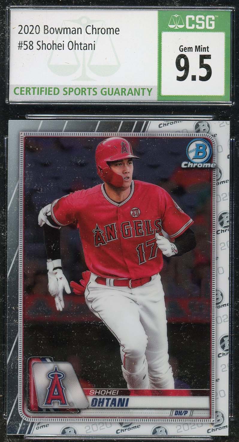Shohei Ohtani 2020 Bowman Chrome Baseball Card #58 Graded CSG 9.5