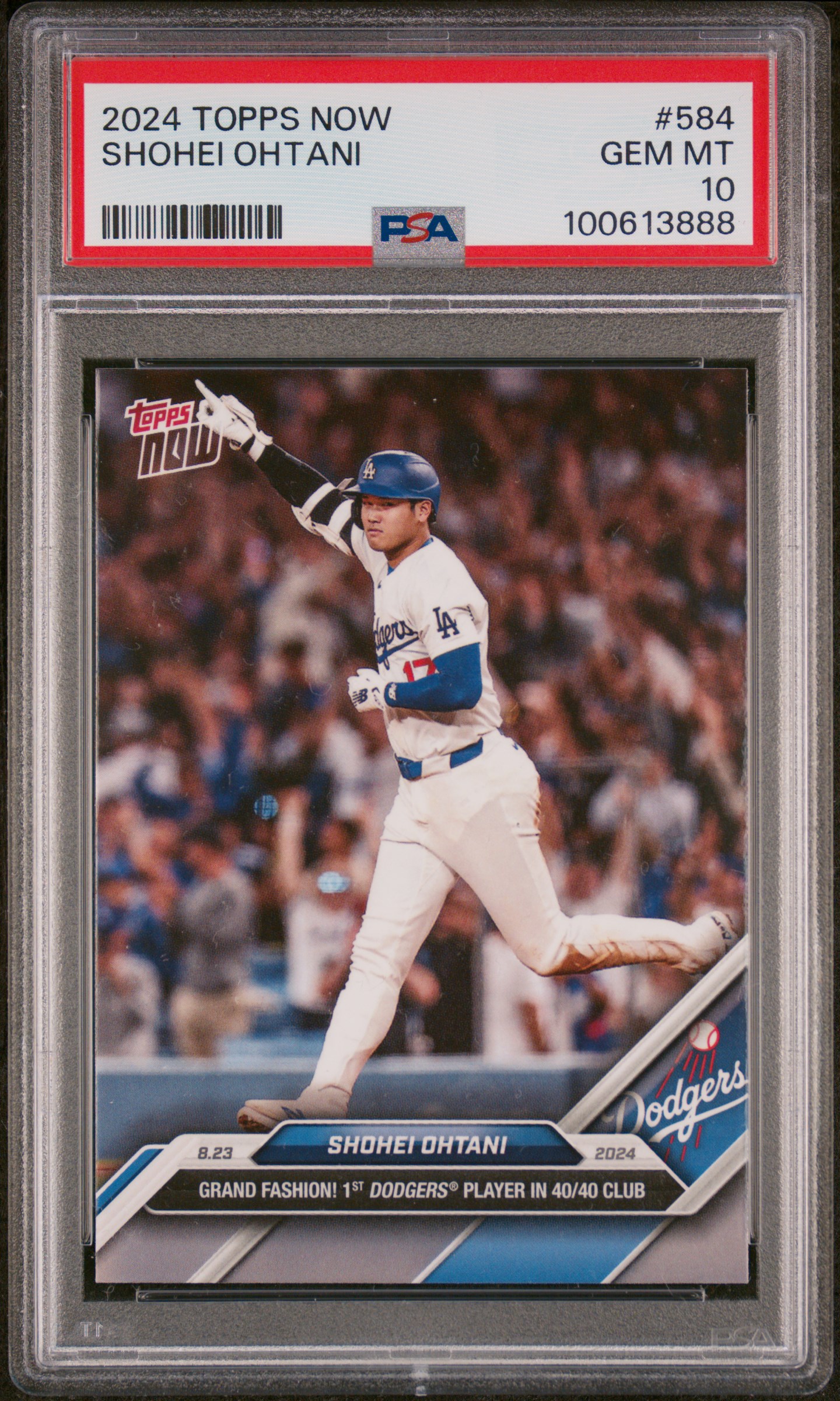 Shohei Ohani 2024 Topps Now Baseball Card #584 40/40 Graded PSA 10