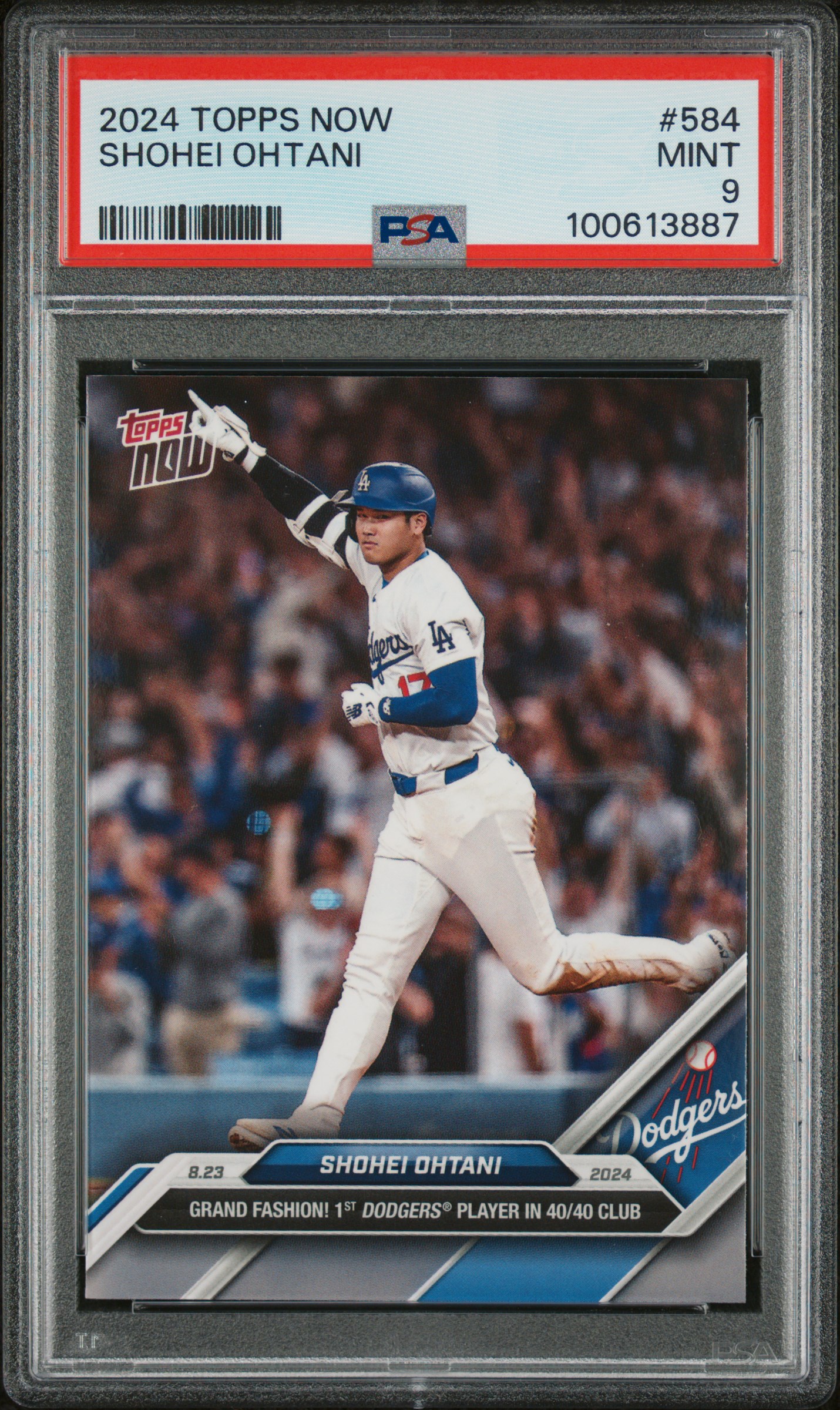 Shohei Ohani 2024 Topps Now Baseball Card #584 40/40 Graded PSA 9