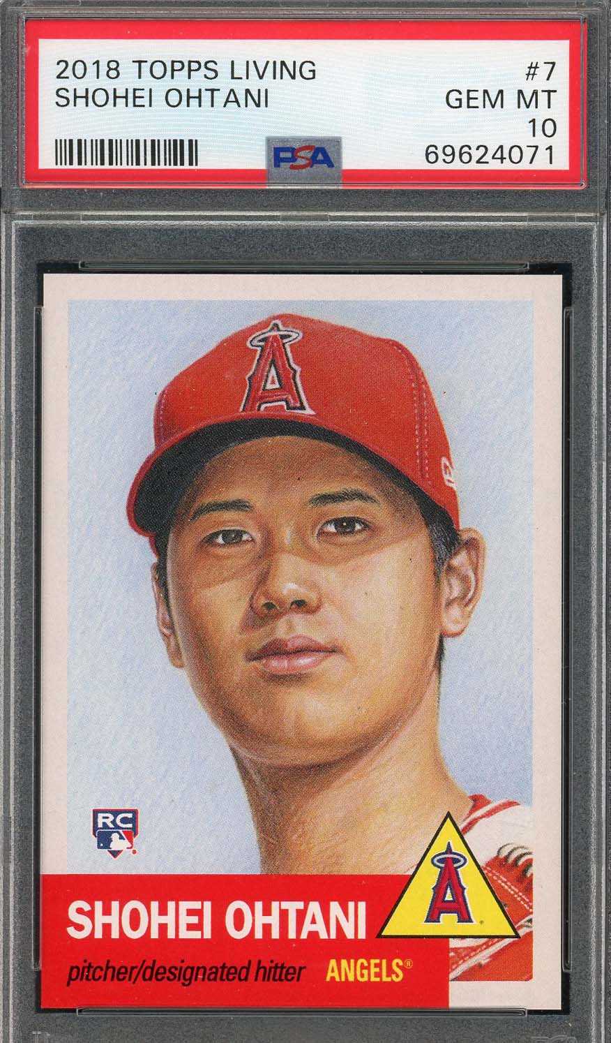 Shohei Ohtani 2018 Topps Living Baseball Rookie Card RC #7 Graded PSA 10