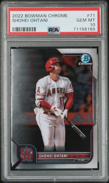 Shohei Ohtani 2022 Bowman Chrome Baseball Card #71 Graded PSA 10