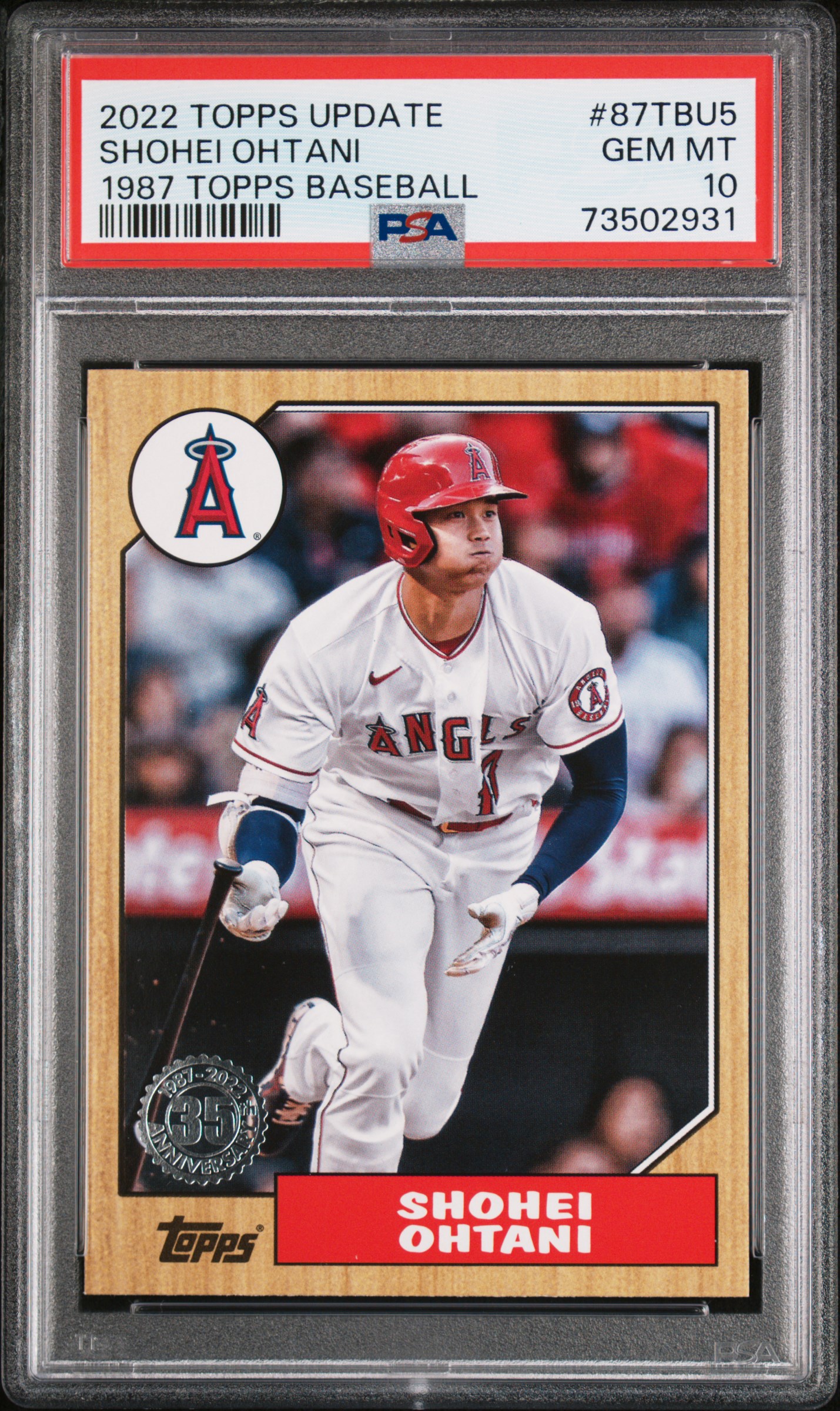 Shohei Ohtani 2022 Topps Update 1987 Baseball Card #87TBU5 Graded PSA 10