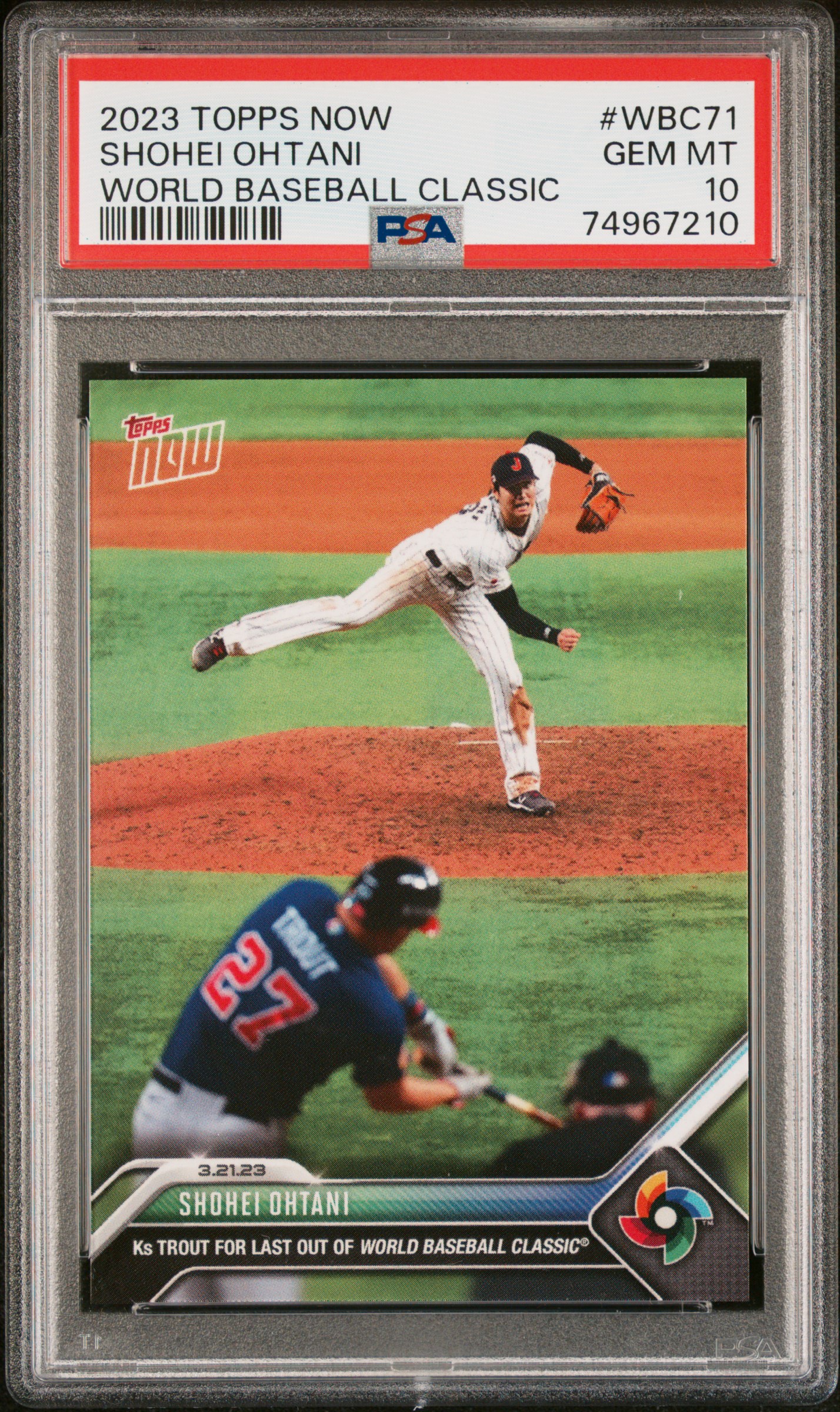Shohei Ohtani 2023 Topps Now World Baseball Classic Card #WBC71 Graded PSA 10