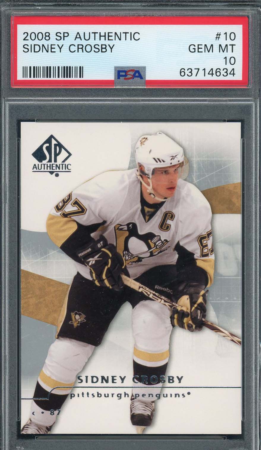 Sidney Crosby 2008 Upper Deck SP Authentic Hockey Card #10 Graded PSA 10