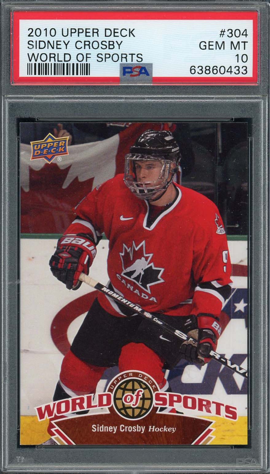 Sidney Crosby 2010 Upper Deck World of Sports Hockey Card #304 Graded PSA 10