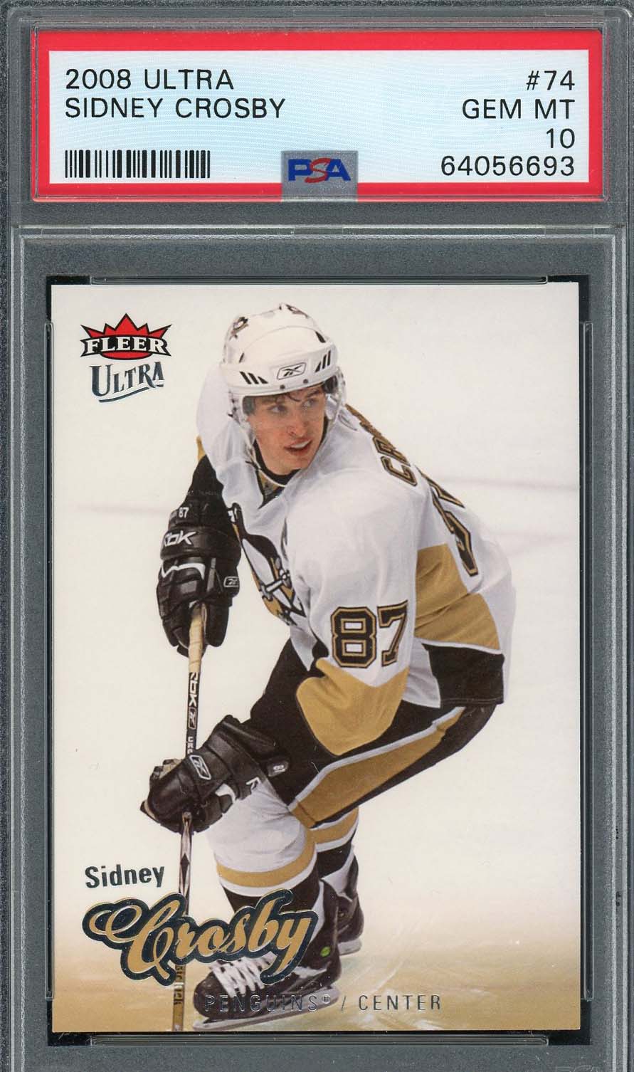 Sidney Crosby 2008 Fleer Ultra Hockey Card #74 Graded PSA 10