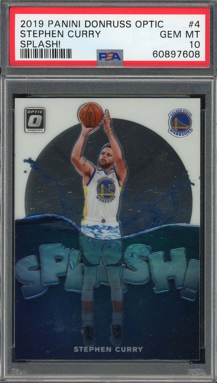 Stephen Curry 2019 Panini Donruss Optic Splash! Basketball Card #4 PSA 10 Stephen Curry 2019 Panini Donruss Optic Splash! Basketball Card #4 PSA 10