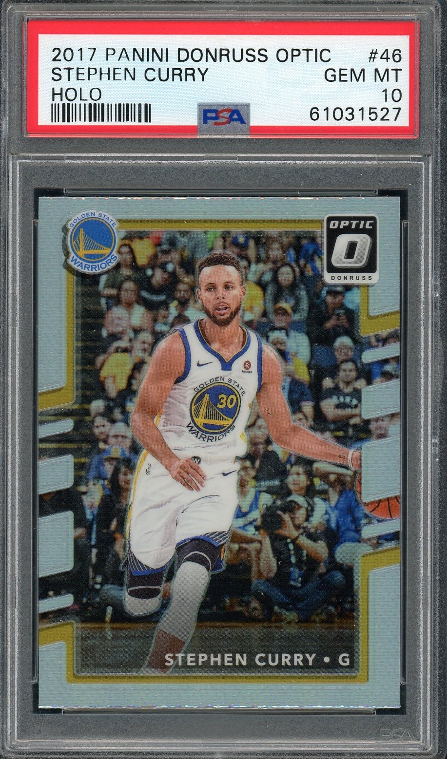 Stephen Curry 2017 Panini Donruss Optic Holo Basketball Card #46 Graded PSA 10