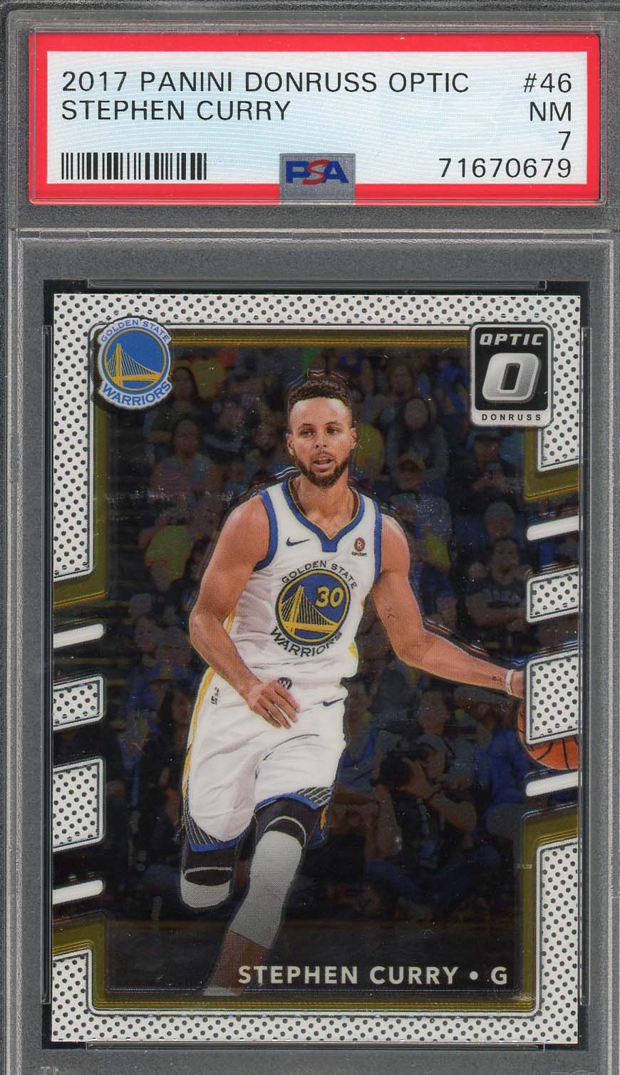 Stephen Curry 2017 Panini Donruss Optic Basketball Card #46 Graded PSA 7