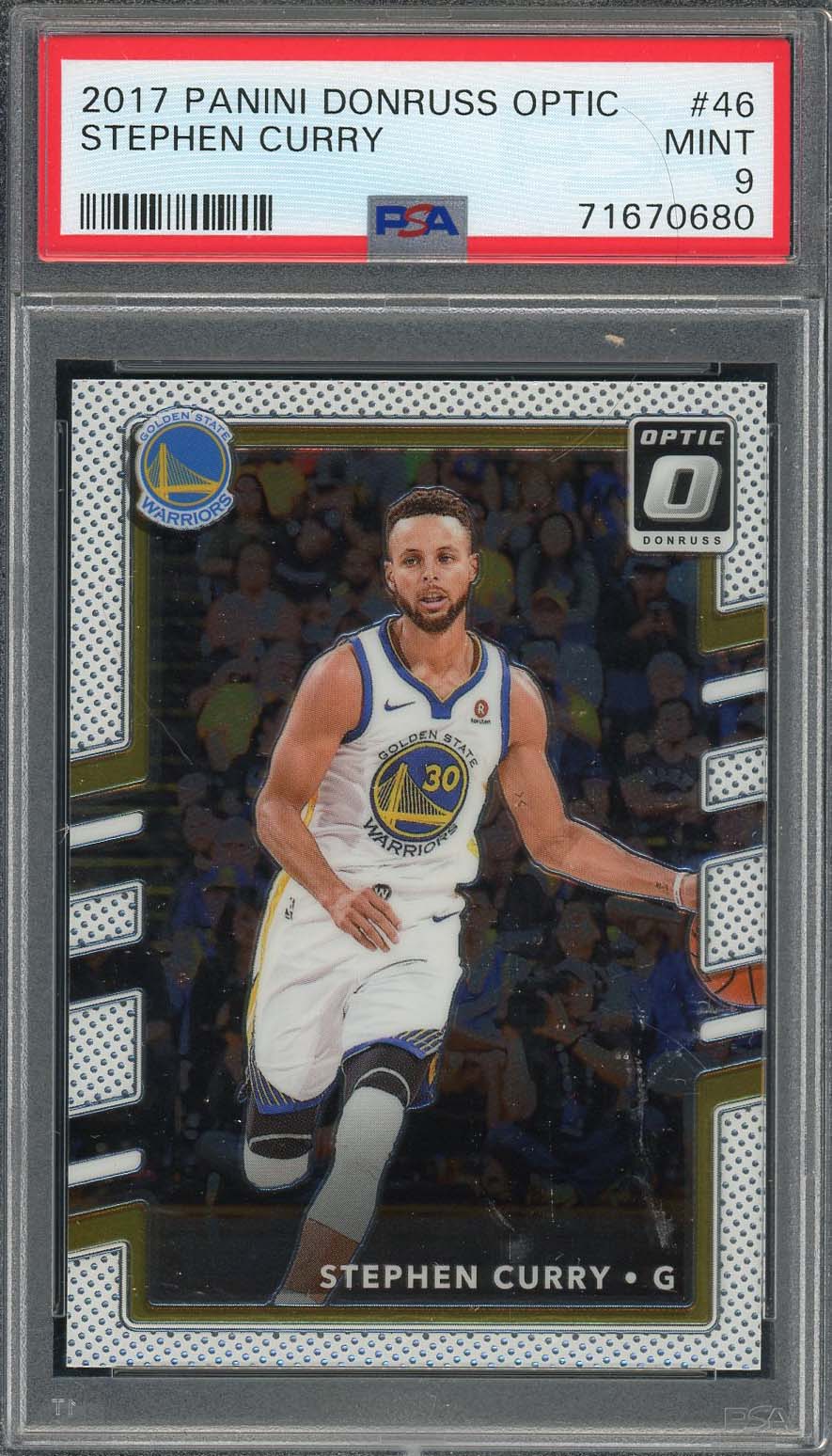Stephen Curry 2017 Panini Donruss Optic Basketball Card #46 Graded PSA 9