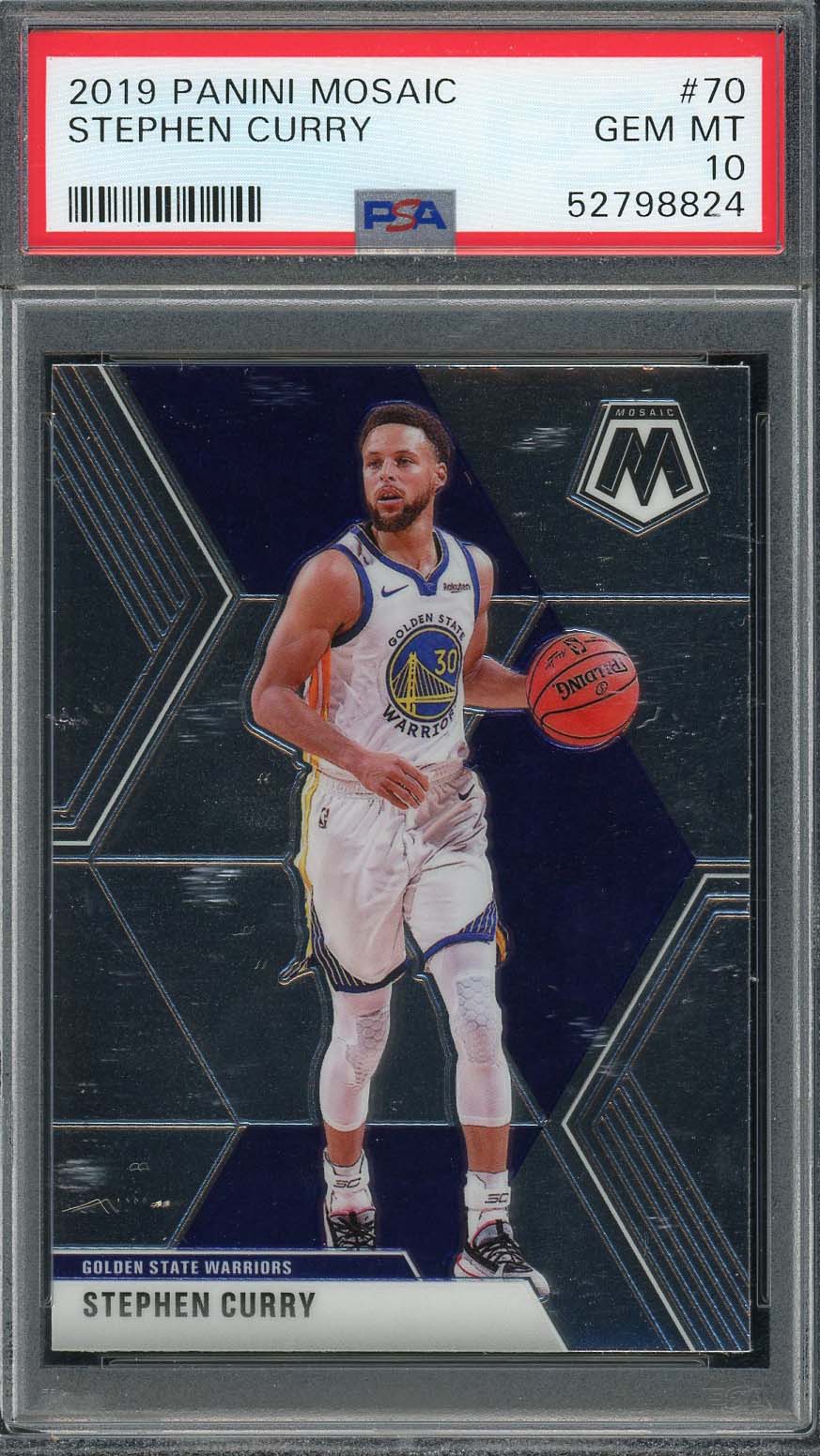 Stephen Curry 2019 Panini Mosaic Basketball Card #70 Graded PSA 10