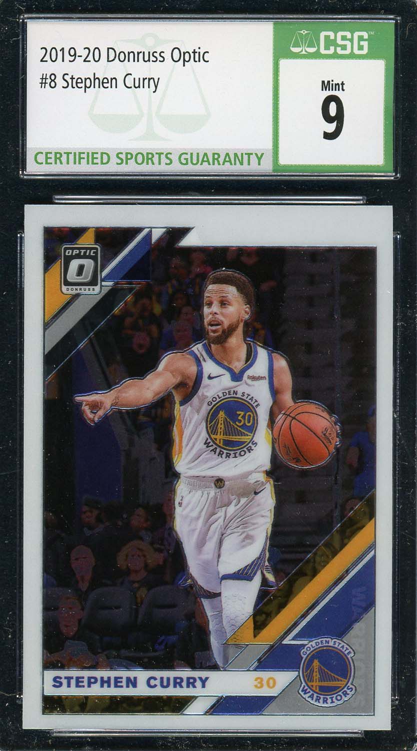 Stephen Curry 2019-20 Donruss Optic Basketball Card #8 Graded CSG 9 Stephen Curry 2019-20 Donruss Optic Basketball Card #8 Graded CSG 9