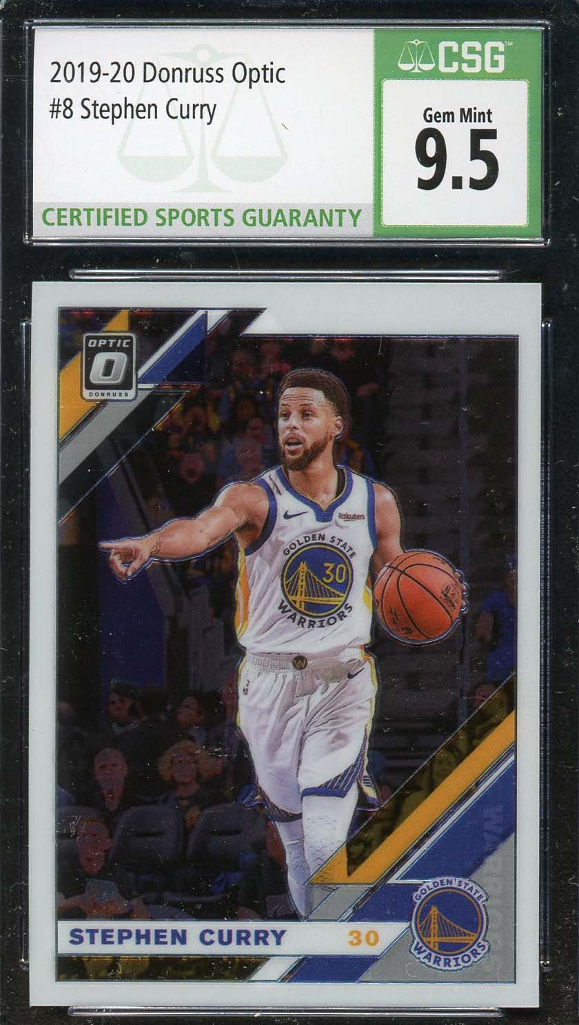Stephen Curry 2019-20 Donruss Optic Basketball Card #8 Graded CSG 9.5 Stephen Curry 2019-20 Donruss Optic Basketball Card #8 Graded CSG 9.5