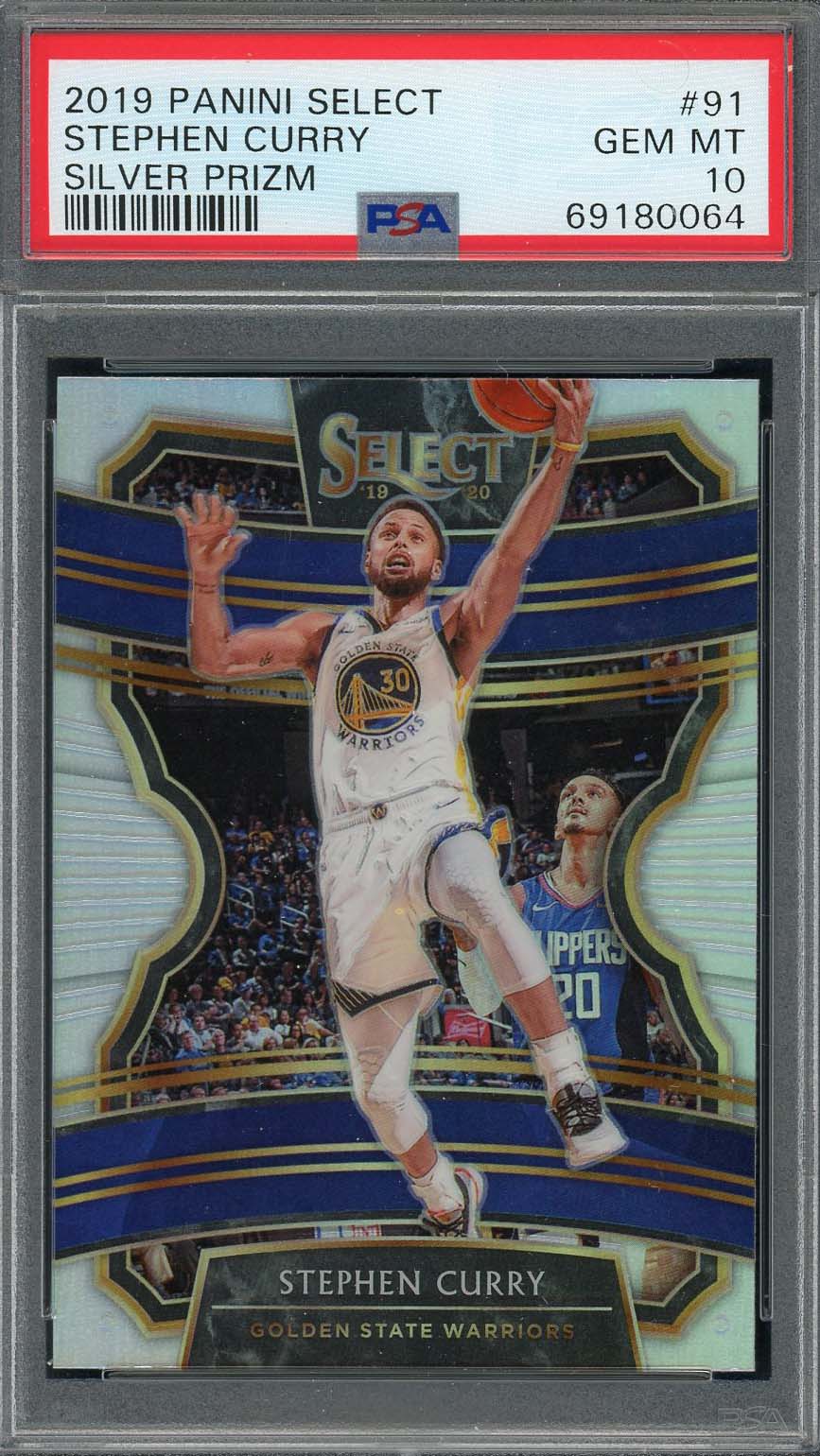 Stephen Curry 2019 Panini Select Silver Prizm Basketball Card #91 Graded PSA 10 Stephen Curry 2019 Panini Select Silver Prizm Basketball Card #91 Graded PSA 10