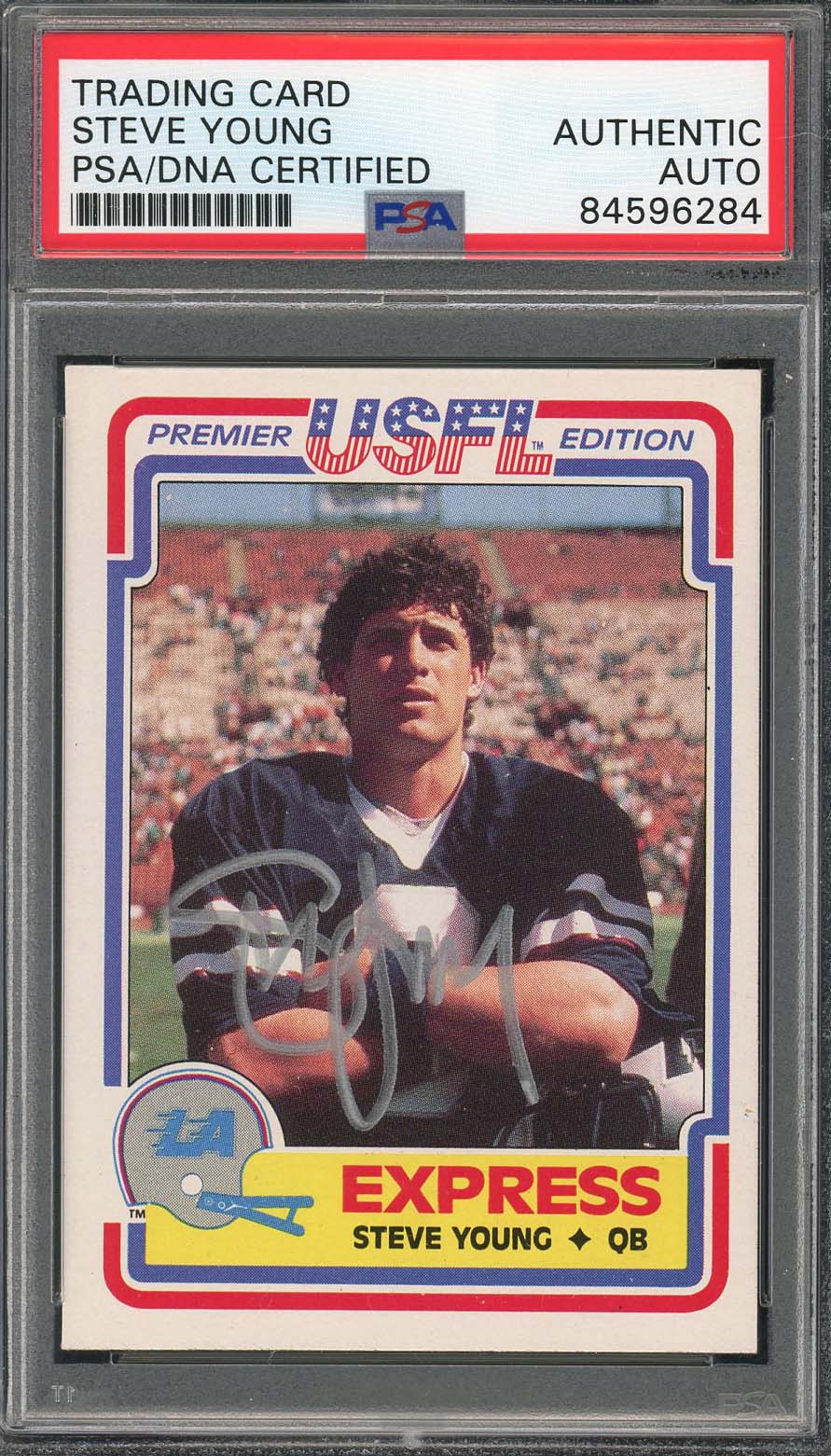 Steve Young Autographed 1984 Topps USFL Signed Football Rookie Card #52 PSA Auto