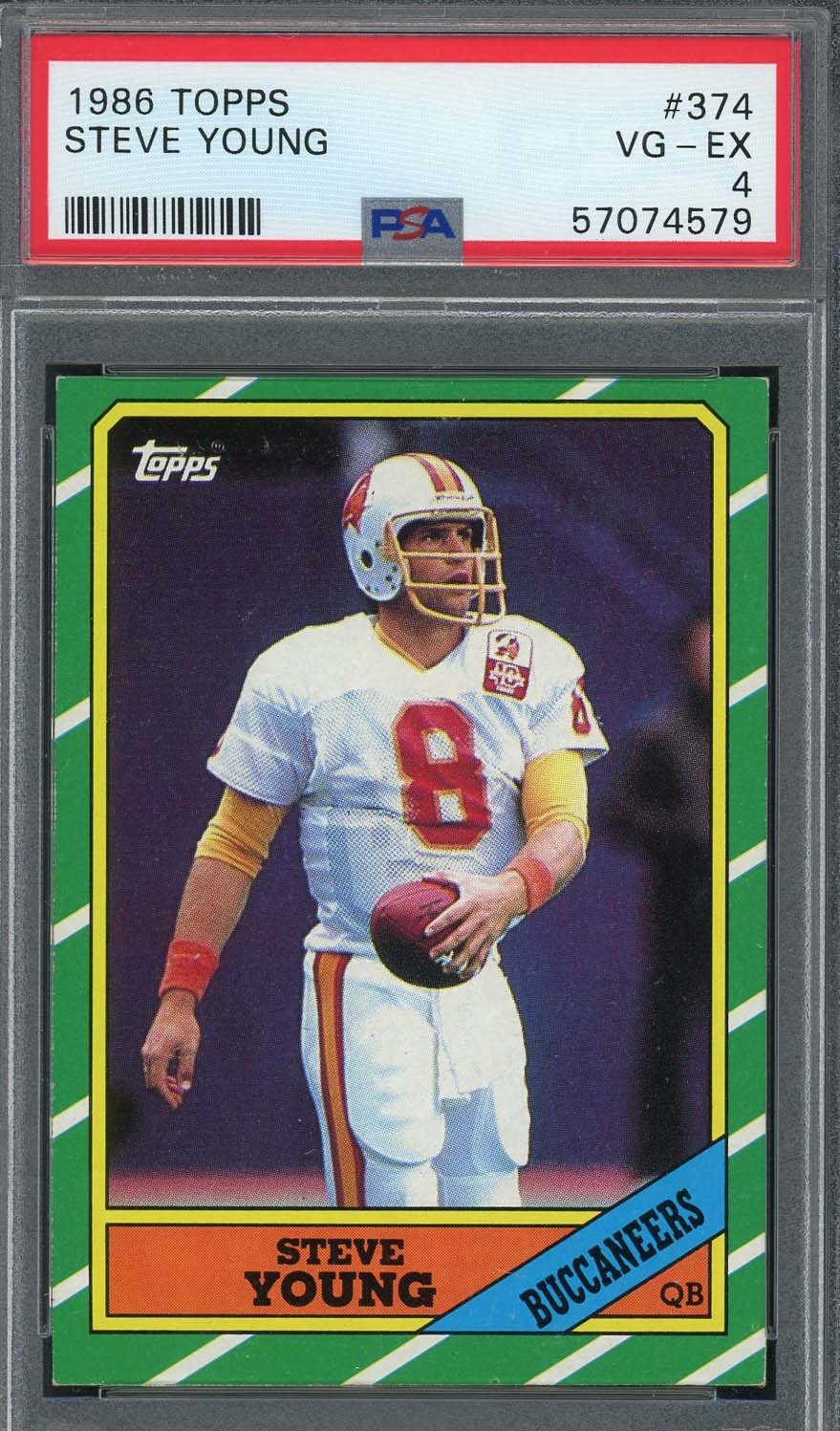 Steve Young 1986 Topps Football Rookie Card RC #374 Graded PSA 4