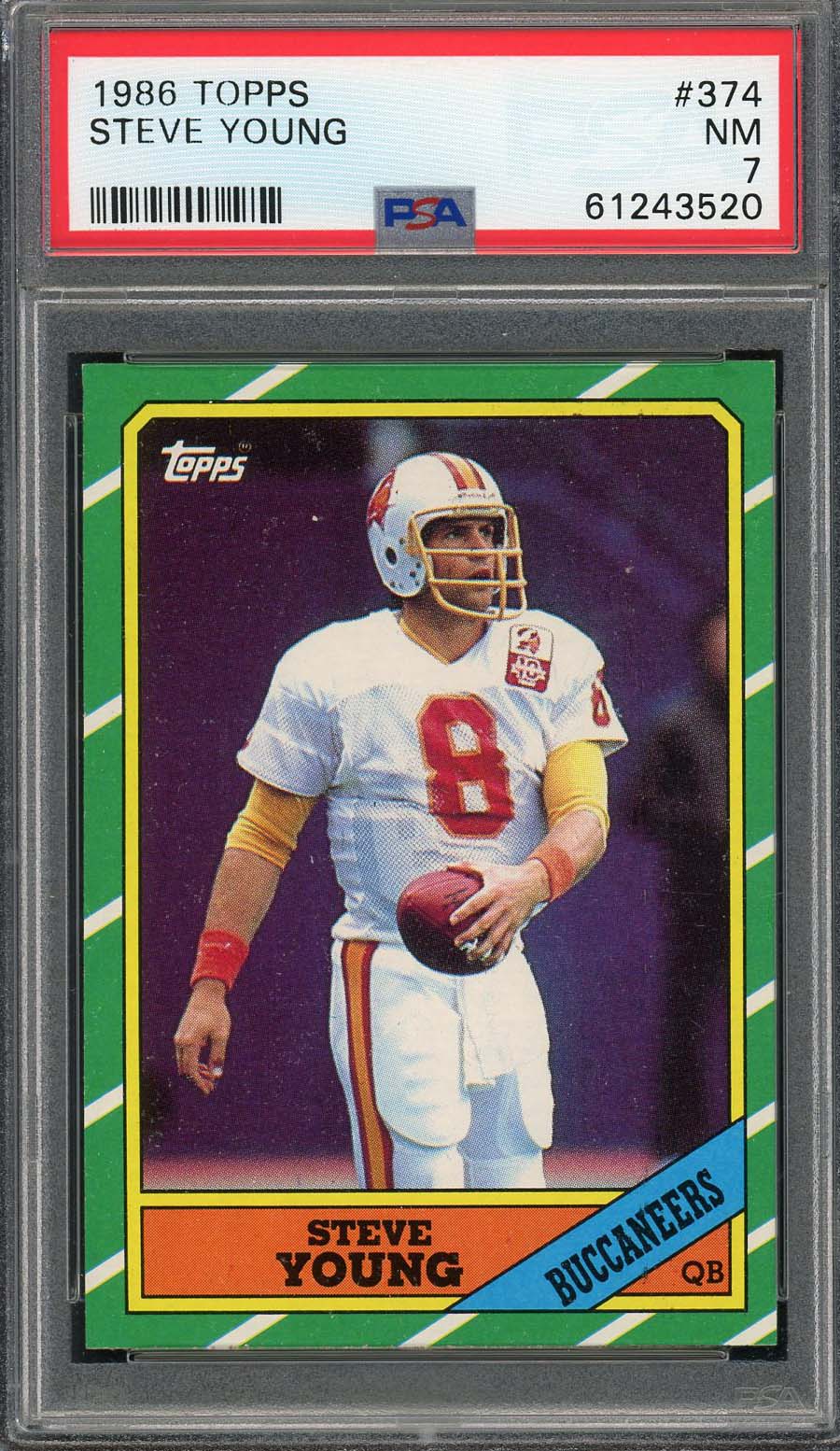 Steve Young 1986 Topps Football Rookie Card RC #374 Graded PSA 7