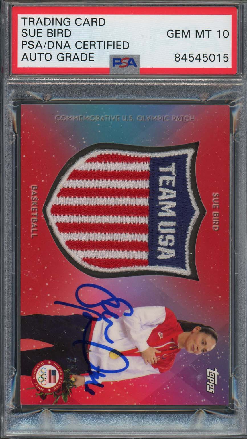 Sue Bird Autographed 2016 Topps USA Olympic Signed Patch Card PSA Auto 10 /25