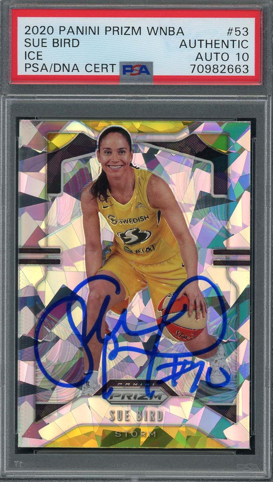 Sue Bird 2020 Panini Ice Prizm WNBA Basketball Card #53 Auto Graded PSA 10