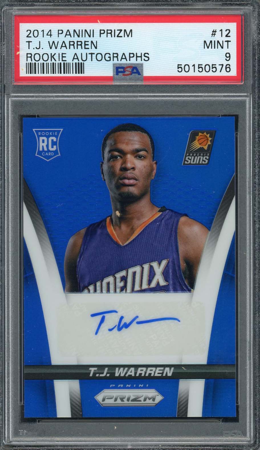 TJ Warren 2014 Panini Prizm Rookie Autographs Card #12 Graded PSA 9 /399