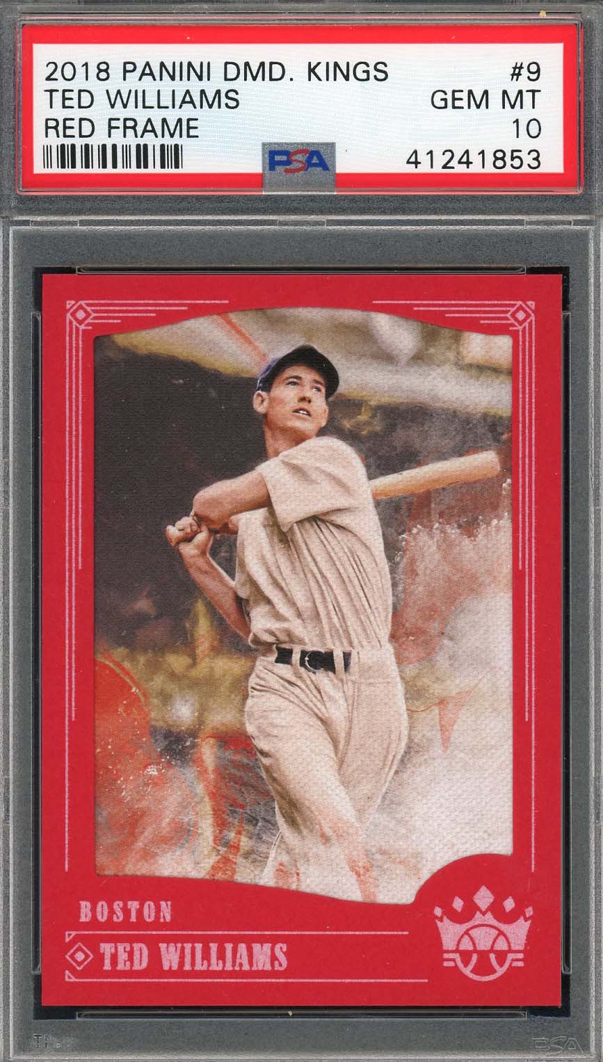 Ted Williams 2018 Panini Diamond Kings Red Frame Baseball Card #9 PSA 10