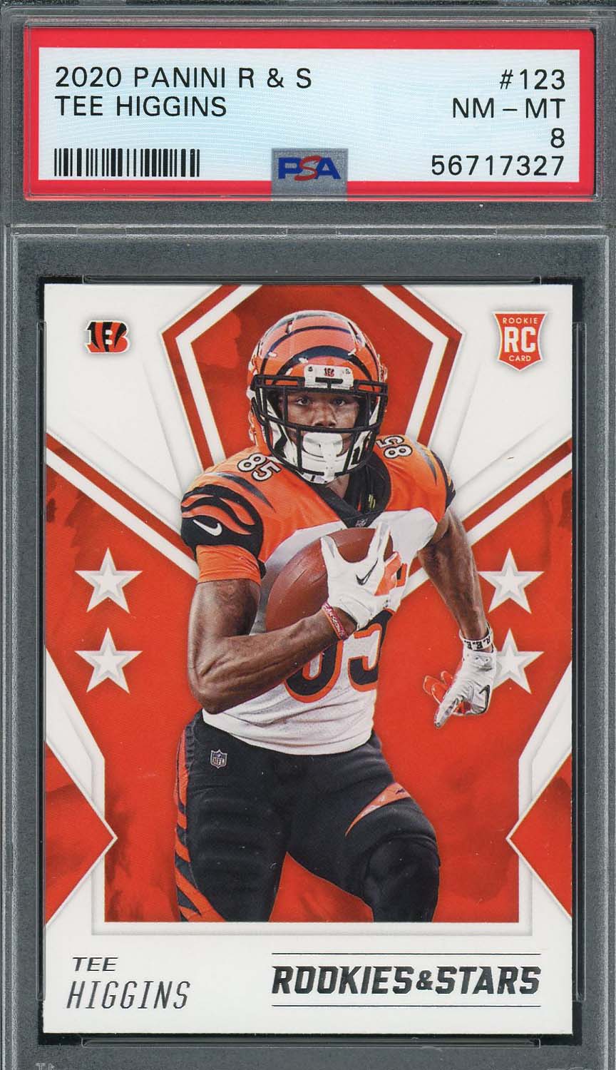 Tee Higgins 2020 Panini Rookies & Stars Rookie Card #123 Graded PSA 8 Tee Higgins 2020 Panini Rookies & Stars Rookie Card #123 Graded PSA 8