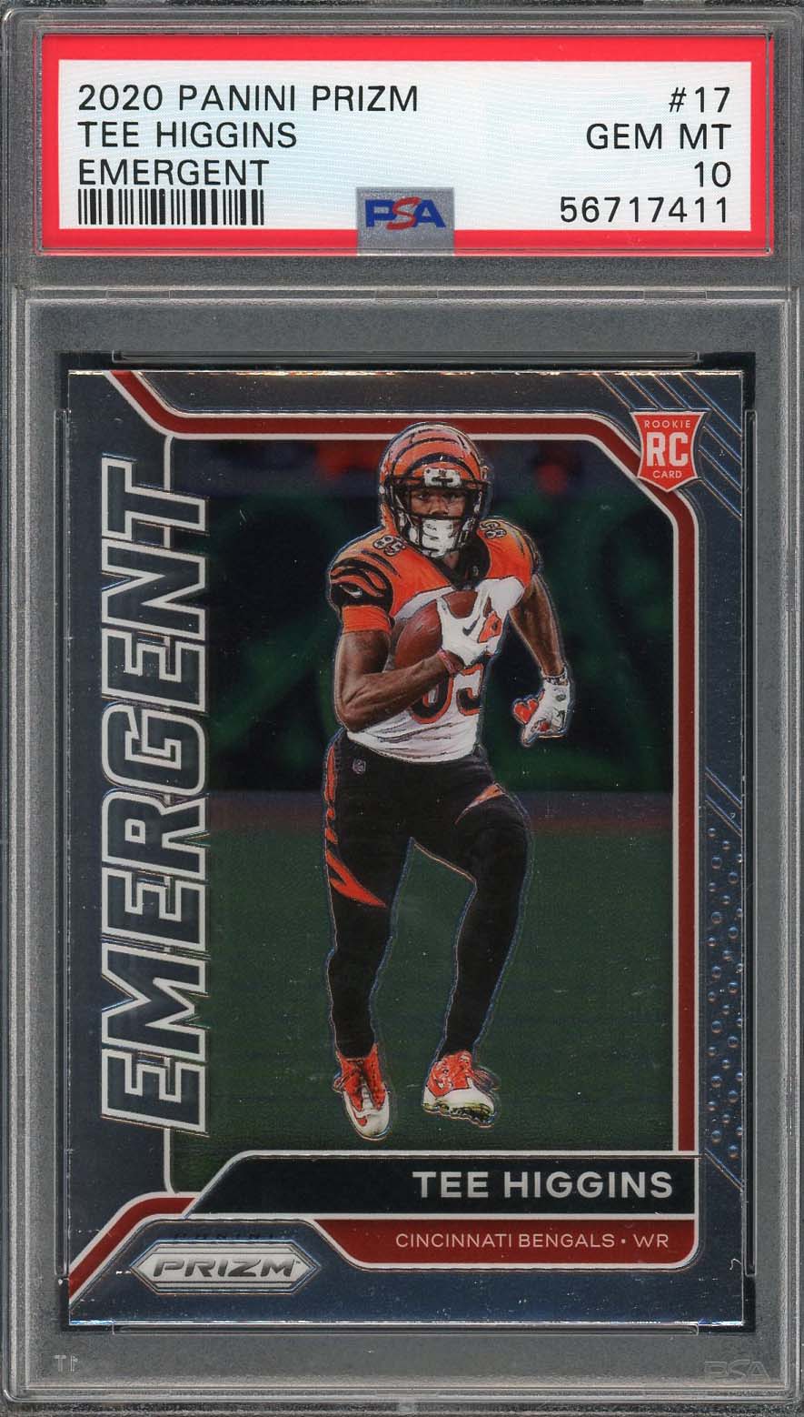 Tee Higgins 2020 Panini Prizm Emergent Rookie Card RC #17 Graded PSA 10