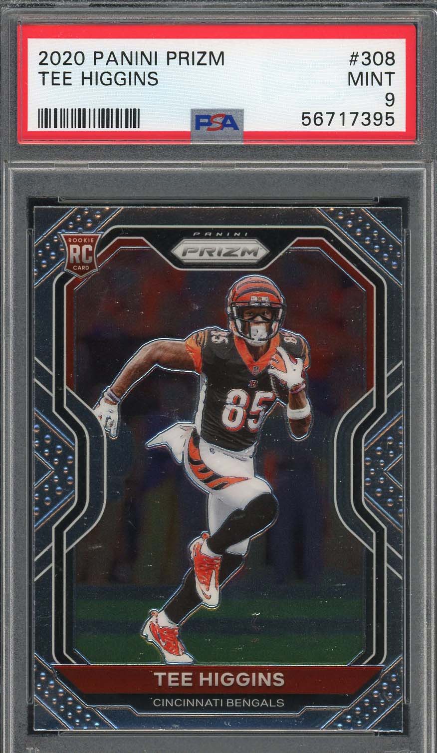 Tee Higgins 2020 Panini Prizm Rookie Card RC #308 Graded PSA 9 Tee Higgins 2020 Panini Prizm Rookie Card RC #308 Graded PSA 9