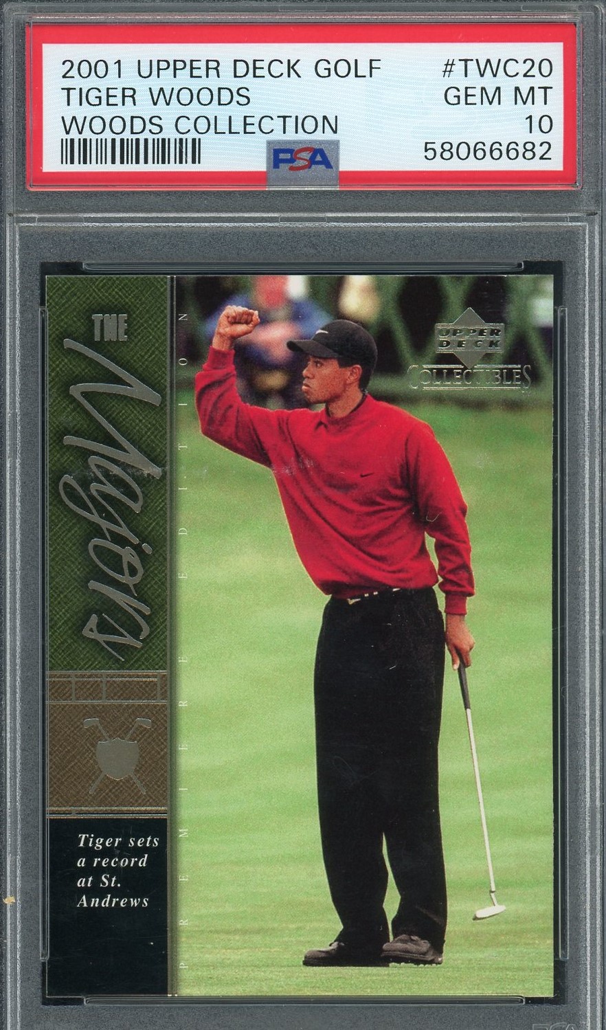Tiger Woods 2001 Upper Deck Woods Collection Golf Card #TWC20 Graded PSA 10