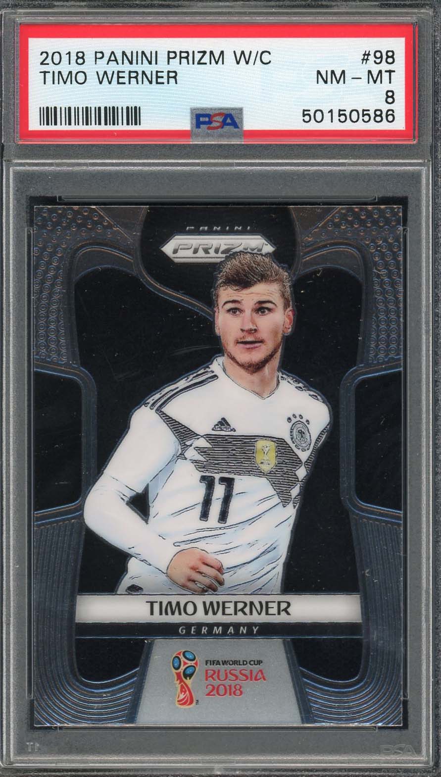 Timo Werner 2018 Panini Prizm World Cup Soccer Card #98 PSA 8
