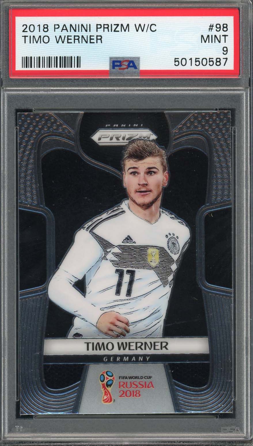 Timo Werner 2018 Panini Prizm World Cup Soccer Card #98 PSA 9